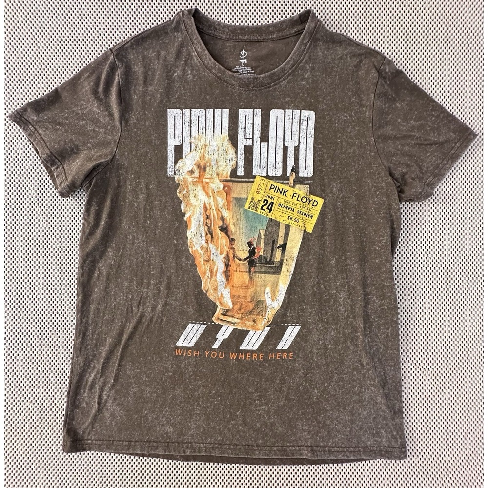 Pink Floyd Graphic T Shirt Wish You Were Here Men Size‎ L 1975 Concert Throwback